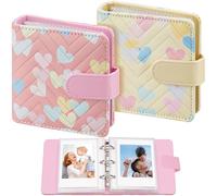 Aphlos 2-Pack Mini Photo Albums for 2x3 Inch Photos, 40-Page Large Capacity Photo Album for Fujifilm Instax Mini 12/9/SE/7+/40/90/EVO, Polaroid Hi-Print/Snap Touch/HP Sprocket (Heart Patterns)