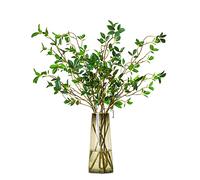 Aphmeir 3 Pcs Artificial Ficus Branches Greenery Stems, 29 Inch Fake Ficus Twig Greenery Branches for Vase, Real Touch Leaves Spray for Home Office Decor