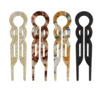 Aphohome 4 PCS French Hair Pins for Women - Durable Acetate Clips with Unique Patterns, Suitable for Thin to Thick Hair, Perfect for Daily & Special Occasions (4 Pack)