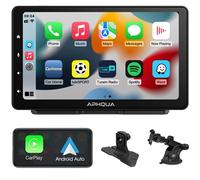 APHQUA Car Play Screen for Wireless Carplay & Android Auto, 7 Inch 1080P HD Carplay Screen for Car, Portable Car Player Color-changing light, Bluetooth, Mirror Link, Voice Control, Navigation, FM, AUX