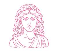 Aphrodite Goddess of Love Beauty and Desire line Art Engraving Decals 54.6x59.7cm Car Body Decoration Pink