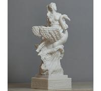 Aphrodite & Swan Greek Goddess Venus Statue Alabaster Sculpture 6.3 in