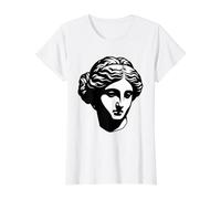 Aphrodite Venus Gr oddess Statue Blackwork Value Graphic T-Shirt, Women, White, XS