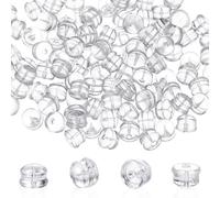 Aphumedc 100PCS Silicone Earring Backs, Clear Rubber Stoppers for Studs, Pierced Earring Backs for Droopy Ears/Heavy Earrings, Earring Lifters Replacement for Women