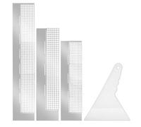 Aphumedc 3 Pieces Stainless Steel Mesh Ruler Diamond Drawing Ruler Diamond Ruler Painting Blank Grid Stainless Steel 5D Diamond Mesh Rulers DIY Drawing Rulers with 240/360/520 Empty Grids