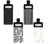 Aphumedc 4PCS Travel Pouches for Toiletries, 3oz Refillable Leak Proof Empty Squeeze Pouches, Portable Travel Fluid Makeup Packing Pouches for Shampoo Conditioner Lotion Body Wash, Style 2
