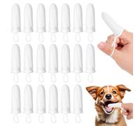 Aphumedc Microfiber Finger Brush for Dogs 20 Pcs Durable Pet Teeth Cleaning Brushing Kit Comfortable Disposable Gentle Cleaning Toothbrush for Dogs & Cats Remove Bad Breath by Removing Plaque - White