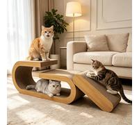 Aphyxen 3 in 1 Cat Scratcher Board for Scraching & Napping, As Cat Bed & Furniture Protector from Cat Claws for Indoor Cats, Large, 32.2 * 11.8 * 9.5 Inch
