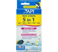 API 5-in-1 Test Strips for Freshwater and Saltwater Aquariums, 25-Count Box