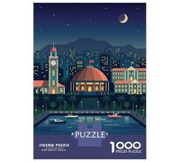 Apia Samoa Cityscape at Night Jigsaw Puzzle 1000 Pieces, Historic Square Architecture, 1000 Pieces for Adults, Birthday Gift for Adults, Screen-Free Fun, 70x50cm/1000pcs