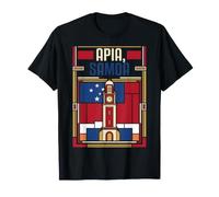 Apia Samoa Flag Clock Tower Travel Vacation T-Shirt