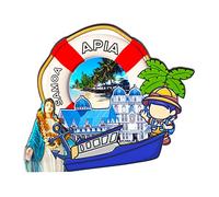 Apia Samoa Fridge Magnet 3D Classic Wooden Refrigerator Magnets Landmark Handmade Craft Travel Souvenir Gift Collection Decoration -994