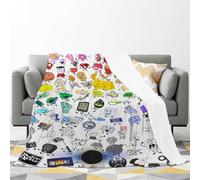 Apiawa Bf-Di Throw Blanket Anime Game Blanket Cartoon Character Collages Blanket Soft Cozy Flannel Plush Warm Personalized Bedding for Couch Sofa Bedroom Office Car Teen Girl Boys Gift 80x60 Inch