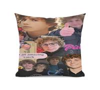 Apiawa Scobell Photo Collage Pattern Pillowcase with Hidden Zipper Cozy Soft Square Scobell Portrait Poster Pillow Cover for Couch Bed Sofa Living Room Home Decor 18 X 18 Inch