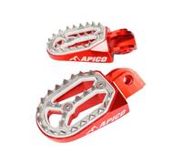 Apico Pro-Bite Motocross Foot Pegs - Husqvarna WR/CR/TE/TC/SM/SMR/TXC 50-610 1999-2013 - Red