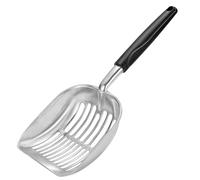 Apidgrowth Cat Litter Scoop,Long Handle Cat Scooper,Aluminum Alloy Sifter Metal Scoop,Poop Sifting,Mesh Shovel,Suitabla for Cat Litter Box, (Black)