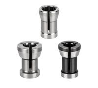 APIELE 3 Piece Collet Set 6/6.35/8 mm for Router Compatible with Einhell Katsu Bosch Dewalt Makita Ink 2 Nuts for Engraving Wood Milling Edge Processing Precision Clamping Accessories