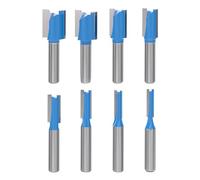 APIELE 8 Piece Groove Cutter Set with 8 mm Shank Wood Cutter - 5/6/8/10/12/14/18/20 mm Straight Cutter Router Bits Milling Tool Set for Wood for Woodworking Groove Chisel