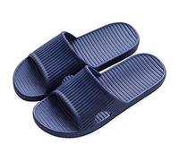 APIKA Women and Men Anti-Slip Slip-on Slippers Indoor Use Outdoor Use Bath Sandal Soft Foam Sole Pool Shoes House Home Slide, BlueNavy Blue, 6/7 UK