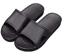 APIKA Women and Men Anti-Slip Slip-on Slippers Indoor Use Outdoor Use Bath Sandal Soft Foam Sole Pool Shoes House Home Slide, Black, 6/7 UK