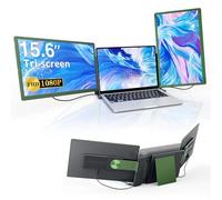 APILDELLA 15.6’’ Triple Laptop Screen Extender Monitor Portable, DIY 1080P FHD IPS, USB C HDMI, Plug-play 360° Rotation Detachable, Mac/Wins/Android/Dex