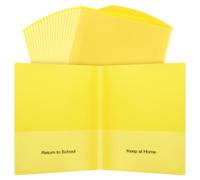 Apipi 24 Pcs Take Home Plastic Folders with Pockets - Heavy Duty Homework Folder for Parents Teachers Communication, Classroom Folders for Students Back to School Supplies, Yellow