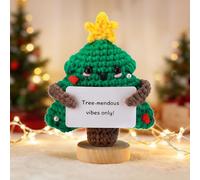 Apipi Christmas Crochet Gifts for Women - Emotional Positive Cute Mini Crochet Christmas Tree for Her Friends Coworkers Daughter Gifts
