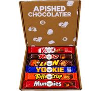 APISHED Chocolatier Chocolate Gift Box - 6 Assorted Chocolate Bars | KitKatt, Rollo, Liion, Yorrkie, Tofffee Crisp & Munchiess Chocolate Selection Hamper for Birthday & Celebrations