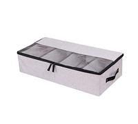 ApisNest Multifunction Foldable Storage Bag Under Bed Box Adjustable Compartment Size With Regulated/Removable Pasteable Dividers board For Boots Shoes Clothes Comforters Blankets