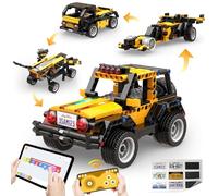 Apitor Robot R Smart Robot Building Kit, 4-in-1 Programmable App Remote Control Off Roader Car Toy, Authentic and Functional Design, Coding Gifts for 6 7 8 9 10 11 12 Years Old Kids Boys and Girls