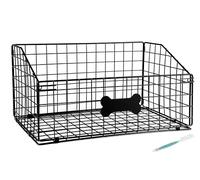APITOS Indestructible Dog Toy Basket-Metal Dog Toy Box for Living Room Area-Chew-Proof Dog Food Toy Storage Container Basket-Puppy Toy Bin-for Leashes,Blankets,Toys Pet Toy Organiser Boxes