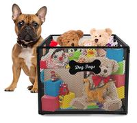 APITOS Metal Dog Toy Box-Dog Toy Basket-Wire Mesh Basket Blac-Pet Accessory Rust-Stylish Dog Bone Design-for Organizing Pet Toys, Cat Blankets, Dog Clothes, Urine