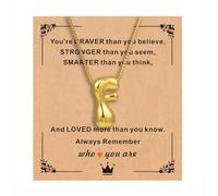 APIUWOXE Bubble Letter Necklace Gold for Women, Dainty Bubble Initial Necklaces for Women 18 K Gold Filled Name Balloon Puffy Letter Pendant Necklace Statement Gift Fashion Jewelry, Brass, No Gemstone