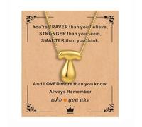 APIUWOXE Bubble Letter Necklace Gold for Women, Dainty Bubble Initial Necklaces for Women 18 K Gold Filled Name Balloon Puffy Letter Pendant Necklace Statement Gift Fashion Jewelry, Brass, No Gemstone