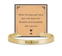 APIUWOXE Remember Who The You Are Motivational Cuff Bracelet for Women, Stainless Steel Color Inspirational Bangle Bracelets with Engraved Hidden Message Jewelry for Sisters BFF Friends Gifts, 6.8