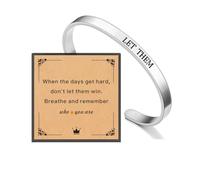 APIUWOXE Remember Who The You Are Motivational Cuff Bracelet for Women, Stainless Steel Color Inspirational Bangle Bracelets with Engraved Hidden Message Jewelry for Sisters BFF Friends Gifts, 6.8",