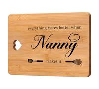 Apjielop Bamboo Cutting Board, 28L x 21.5W cm, Brown, Solid Bamboo, Rectangular with Handle, Hand-Carved Design, Recommended for Kitchen