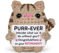 Apjielop Retirement Gifts for Women Men 2026, Funny Handmade Cat Crochet Retirement Decorations, Happy Retirement Presents for Coworkers Teachers Nurses Friends, Leaving Gifts for Colleagues Women