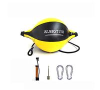 APJJ Boxing Punching Ball, Inflatable PU Pear Puching Bag Reflex Speed Balls Muay Thai Punch Boxe MMA Fitness Sports Equipment Training Adults,Yellow