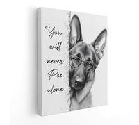 APJYM German Shepherd Dog Bathroom Decor, You Will Never Pee Alone Funny German Shepherd Bathroom Wall Art, Funny Bathroom Posters Wall Decor, 11x14 Inch Framed