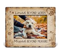 APJYM Pet Dog Cat Memorial Picture Frames 5x7, Pet Memorial Gifts for Dogs, Loss of Cat Sympathy Gift, Loved Beyond Words Missed Beyond Measure Memory Picture Photo Frame