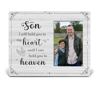 APJYM Son Memorial Photo Picture Frame 4x6, Memorial Gifts for Loss of Son, Loss of Son Sympathy Gifts, Son Memorial Gifts, in Memory of Son Photo Frame, Remembrance Gifts, Grief Gifts, Condolence
