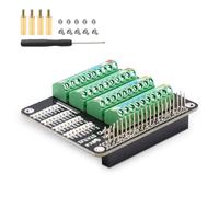 APKLVSR Raspberry Pi GPIO Screw Terminal Block Breakout Board HAT with GPIO Status LED, 40-Pin Plastic Screw Mount Terminal, 3.5mm Pitch, 16-26 AWG Wire Gauge, 5V/3.3V Power Indicator