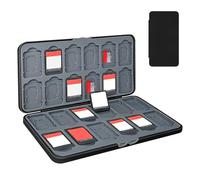APKOL 24 in 1 Aufbewahrungsbox für Nintendo Switch 2,Spiele Aufbewahrung für Switch OLED,Micro SD Karten Game Card Case Weiches Silikon Futter, Organizer Switch Spielkarte,Schwarz