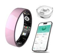 Aplaus Ceramics Smart Ring, Health Fitness Tracker for Women Men with Heart Rate Monitor, Sleep Tracking, BP SpO2, Activity Tracker, Friend Care Scratch Resistant Free App Subscription (Pink, 9#)