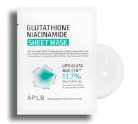 APLB Glutathione Niacinamide Sheet Mask, 10 Pack, Niac CEN™ Lipo, 13.7% 0.85 FL.OZ/Korean Skin Care, Deep Hydration & Soothing, Sensitive Skin, Improves Skin Elasticity