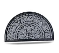 APleasant Outdoor Door Mat - Heavy Duty Non-Slip Rubber Front Door Mat Outdoor & Indoor. Washable Dirt Defender & Boot Scraper Entrance Mat with Drainage, Large Welcome Mat Grey (45x75cm)