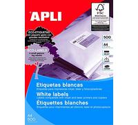 Apli 001788 Pack of 500 Multi-Purpose Labels 210 x 297 mm White