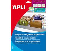 Apli 011947 80 Printable Plastic Wire Labels, 36 mm x 53 mm, White