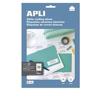 APLI 10 Sheets 70.0 x 25.4 mm Permanent Labels 12924